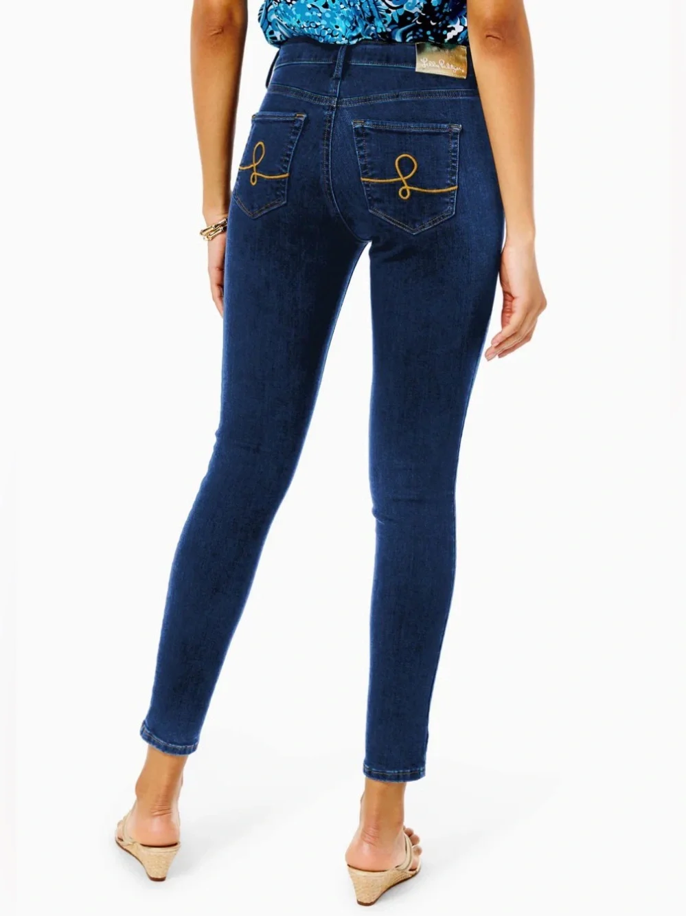 Lilly Pulitzer Dark Wash Eagan High Rise Skinny Denim Jeans. Sz M-10 - Picture 4 of 13